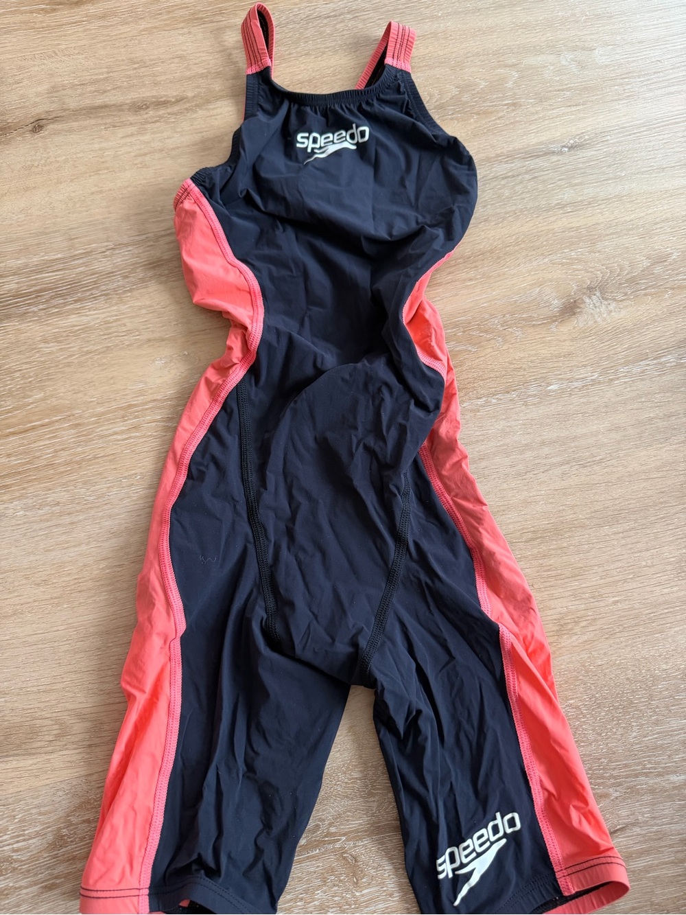Speedo Black & Coral Competitive One-Piece Swim Jammer
